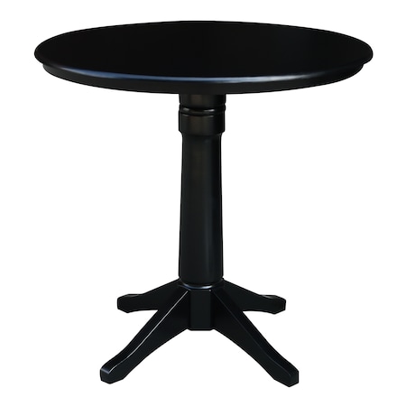 International Concepts Round 36 in Round Top Pedestal Table, 34.9 inH, Black, 36 in W, 36 in L, 35.9 in H, Wood, Black K46-36RT-27B-6B
